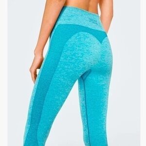PINK Victoria Secret Active Seamless Workout Tights Turquoise Yoga Athleisure M
